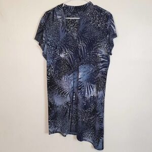 Blue Long Short Sleeve Tunic size L